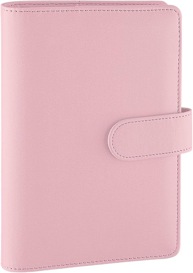 Antner A6 PU Leather Notebook Binder 6 Ring Refillable Budget Binder Cover by Antner