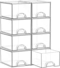 8 Pack Small Clear Stackable Acrylic Storage Boxes by Unknown