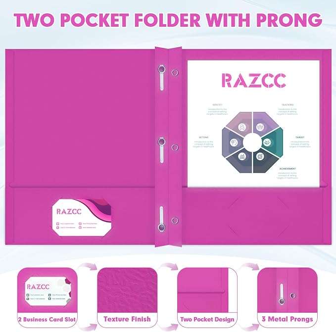Two Pocket Folders, RAZCC 50 Pack Two Pocket Folders - Image 3