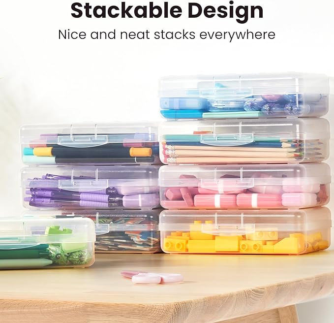 Sooez 6 Pack Pencil Box, Hard Pencil Boxes - Image 4