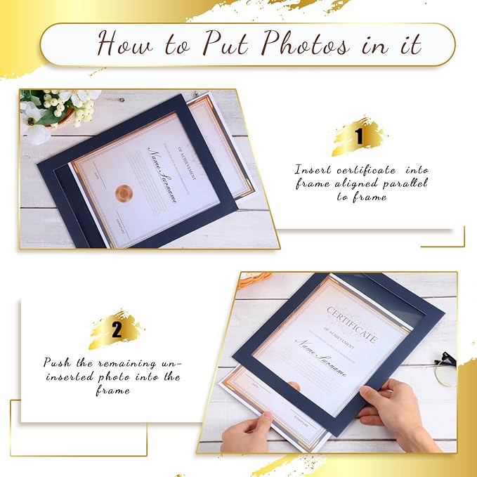 Tatuo 50 Pcs 8.5 x 11 Paper Picture Certificate Frames Horizontal Paper Award - Image 3