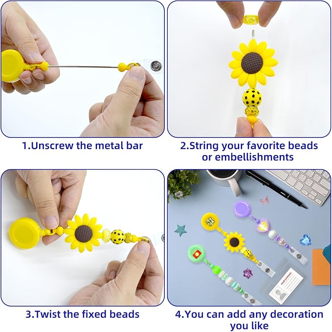 15pcs Candy Beadable Badge Reels Making Kits - Image 6