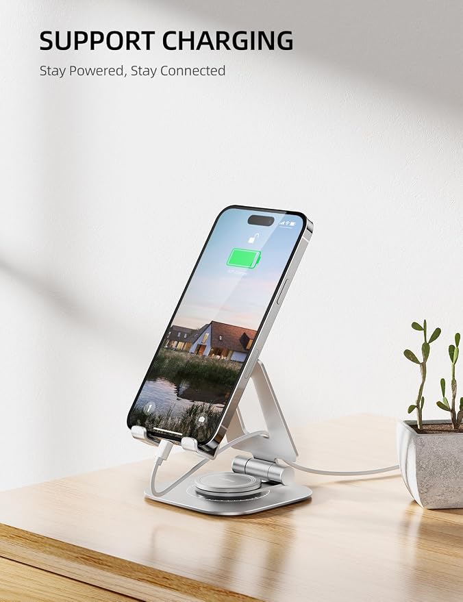 Nulaxy Rotatable Cell Phone Stand, Fully Adjustable Foldable Desktop Phone - Image 6