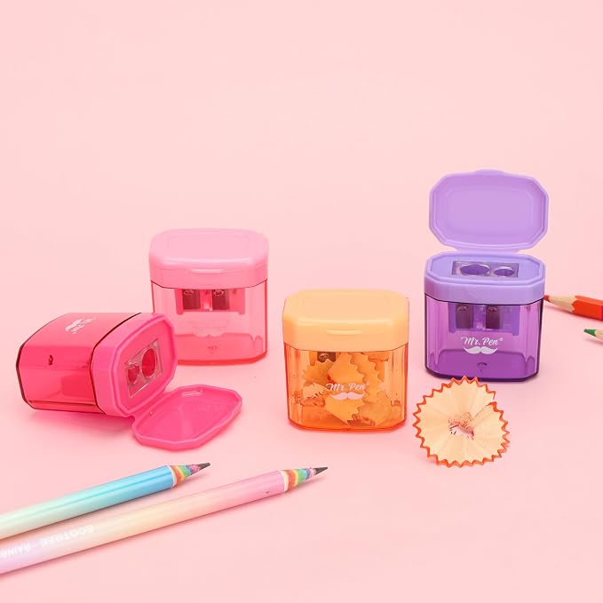 Mr. Pen- Manual Pencil Sharpener, 4 Pack, Dual Holes | Compatible - Image 7