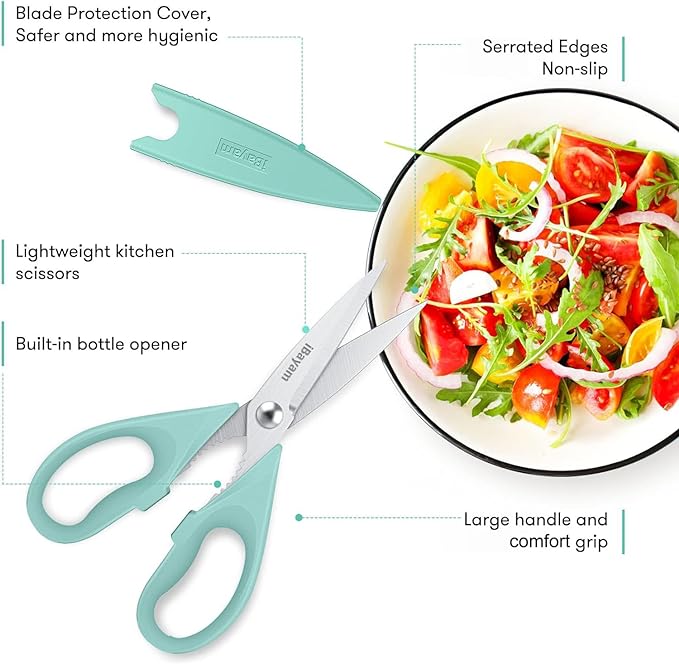Kitchen Shears, iBayam Kitchen Scissors Heavy Duty Meat Scissors Poultry Shears - Image 2