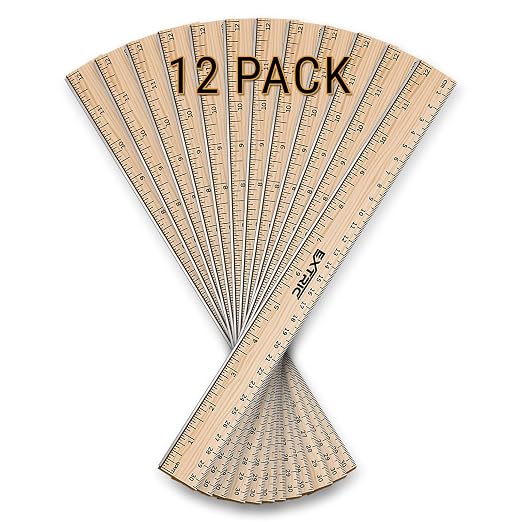 Rulers 12 Pack - Rulers 12 Inch, Wood Ruler by EXTRIC