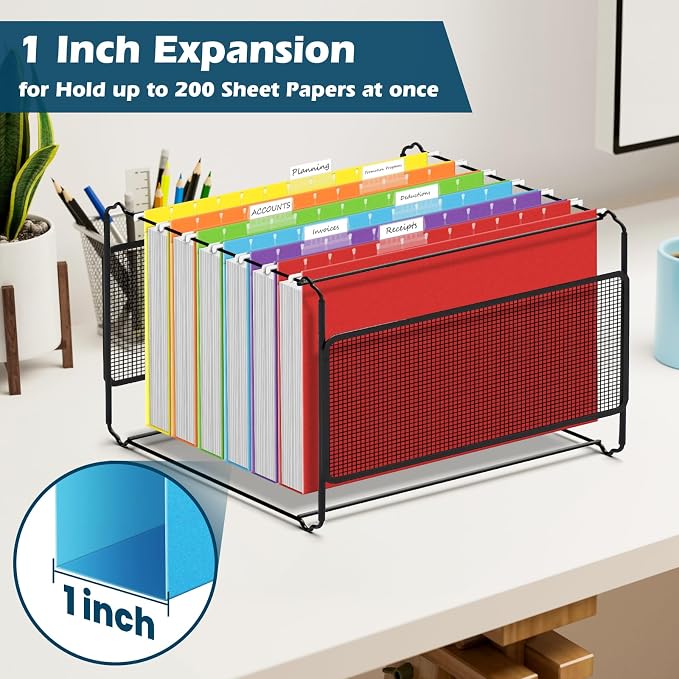 V-Opitos 96 Pack 1 Inch Expansion Hanging File Folders, Letter Size Hanging - Image 4