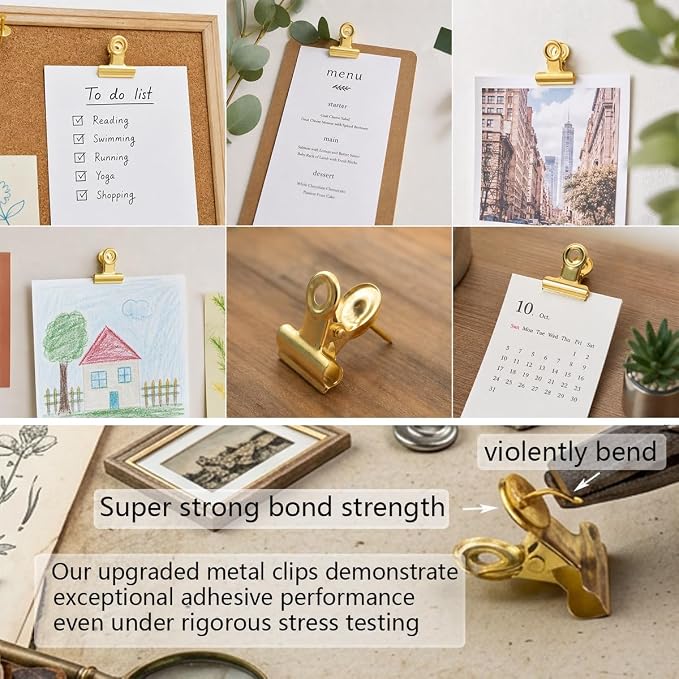 20PCs Golden Push Pins Clips Thumb Tacks - Image 5