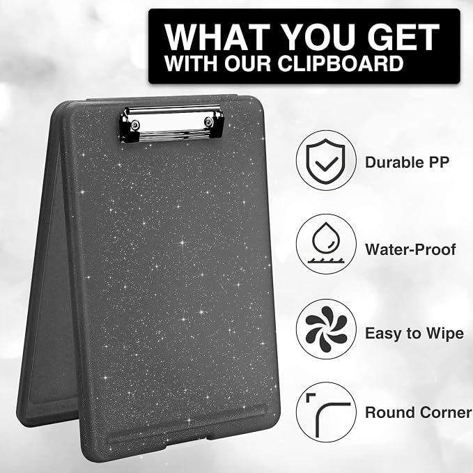 Sooez Clipboard with Storage, Plastic Storage Clipboards with Low Profile Clip - Image 3