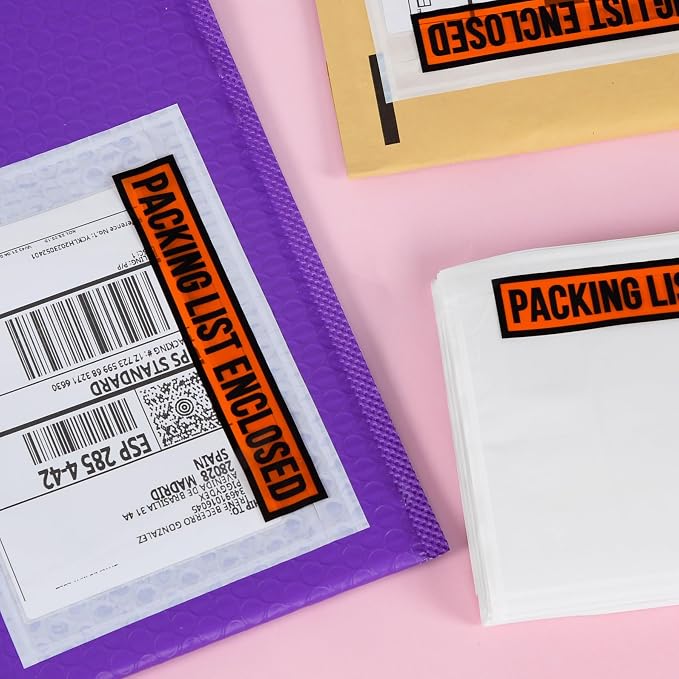 100 PCS 7.5"x 5.5" Clear Self-Adhesive Packing List Envelopes - Image 6