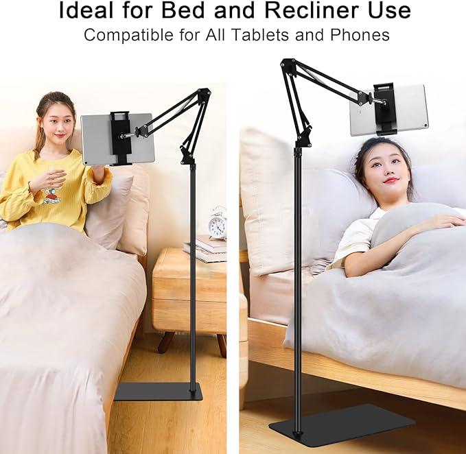 SAMHOUSING Tablet Floor Stand, Adjustable Universal 360-degree Rotatable Metal - Image 3