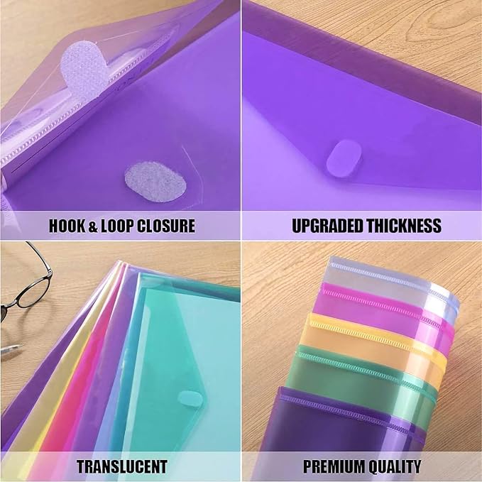 Sooez 50 Pack Plastic Envelopes File Folders, Plastic Folders - Image 5