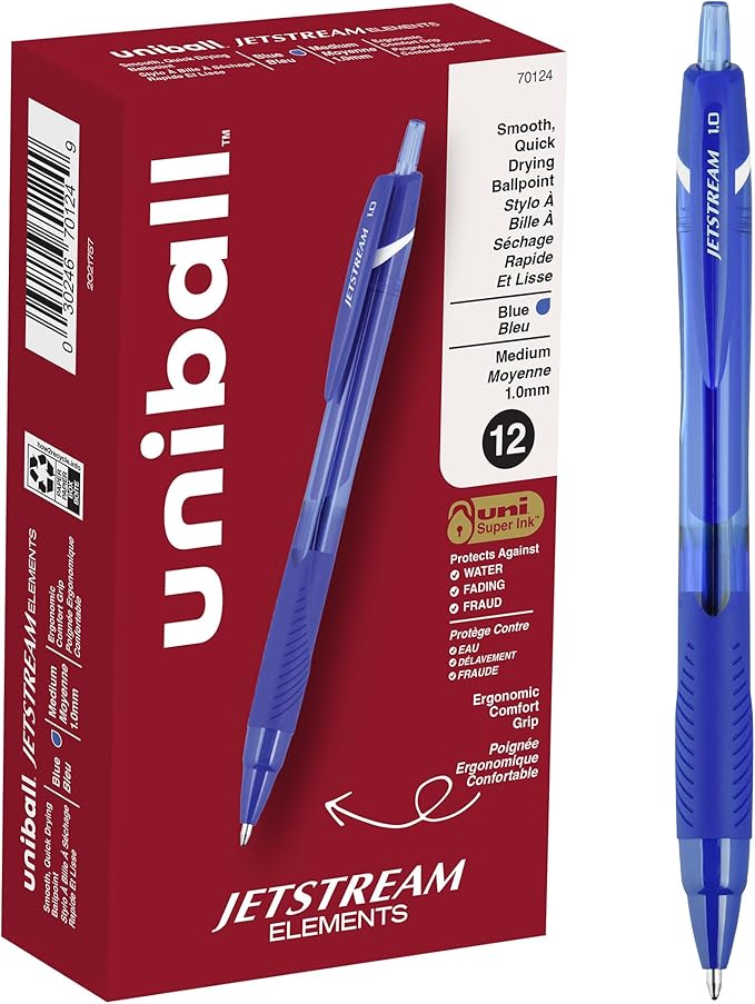 uniball Jetstream Elements Ballpoint Pens, Medium Point, 12 Pack by uni-ball
