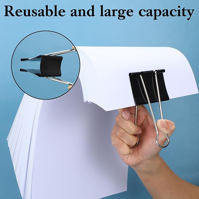 24 Pack 3 Inch Binder Clips Extra Large- Heavy Duty Large Binder Clips Jumbo - Image 4
