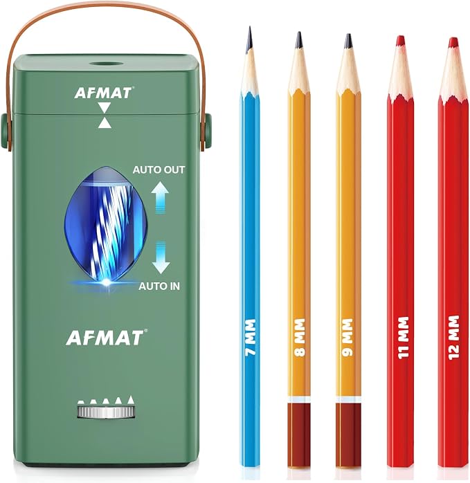 AFMAT Electric Pencil Sharpener, Rechargeable & Cordless, Fully Automatic by AFMAT