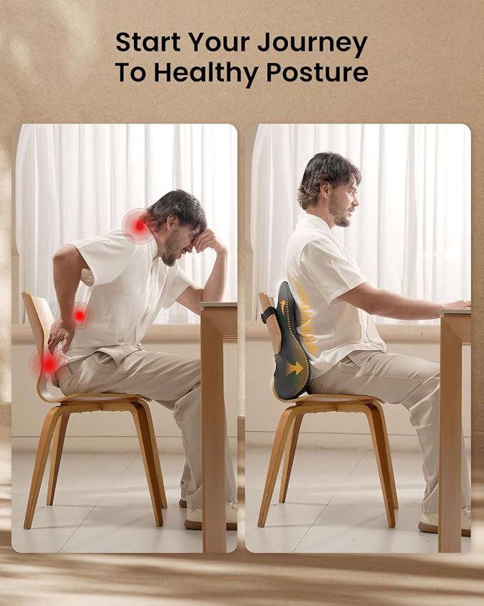 ProtoArc Lumbar Support Pillow for Office Chair, Memory Foam Back Support - Image 3
