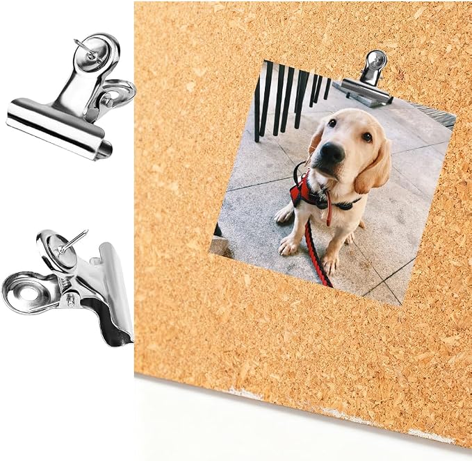 50 PCS Metal Push Pin Clips Silver Bulldog Clips - Image 5