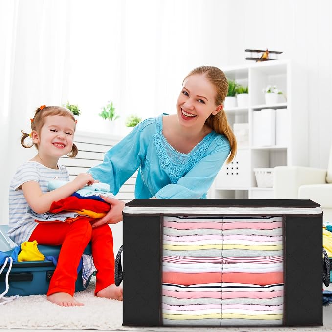 Large Storage Bags, 8 Pack Clothes Storage Bins Foldable Closet Organizers - Image 7