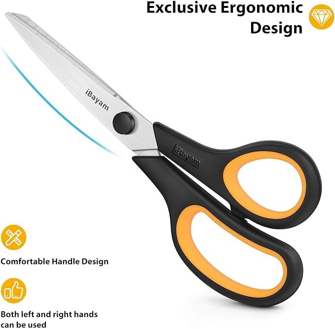 iBayam 8.5" Heavy Duty Black Scissors - Image 3