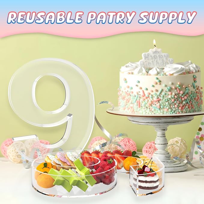 13.8" Extra Large Acrylic Number Charcuterie Board Box, Reusable Fillable - Image 5