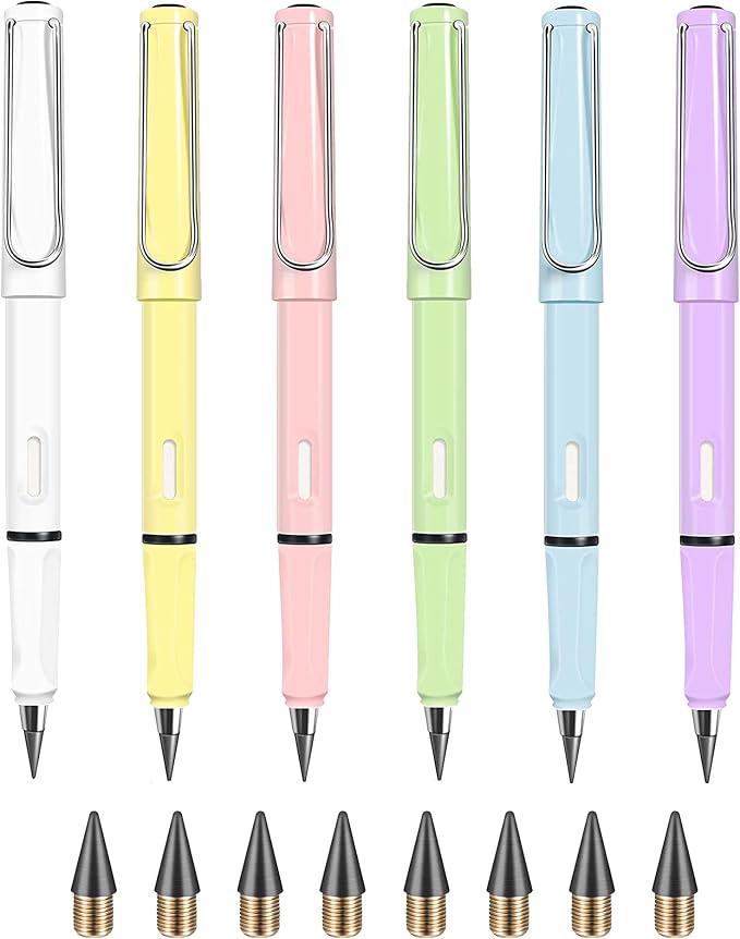 6 Sets Everlasting Pencil, Infinity Pencil, No-Sharpening Pencils by JGYXQYD