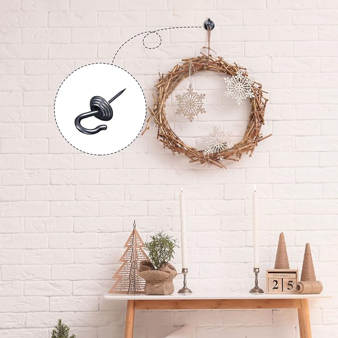 Hotop 60 Pieces Push Pin Wall Hooks Metal Thumb Tack Hangers Iron Alloy Nail - Image 6