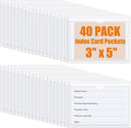 40 PCS Index Card Pockets, Self Adhesive Card Pockets 3"X5" by Unknown