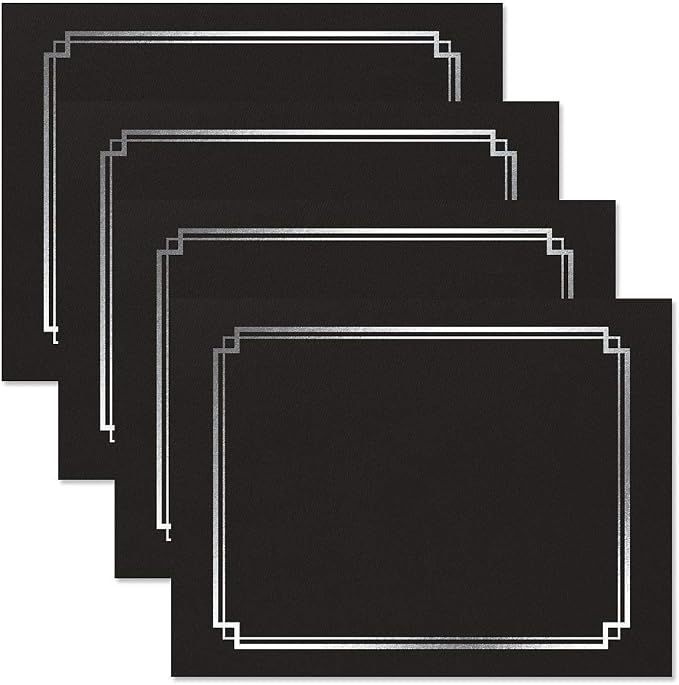 Classic Black and Silver Foil Certificate Folders - Image 4