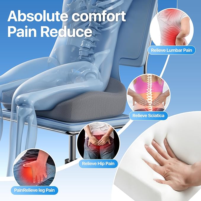 CJACSOC Seat Cushion, Extra Large Memory Foam Cushion - Image 6