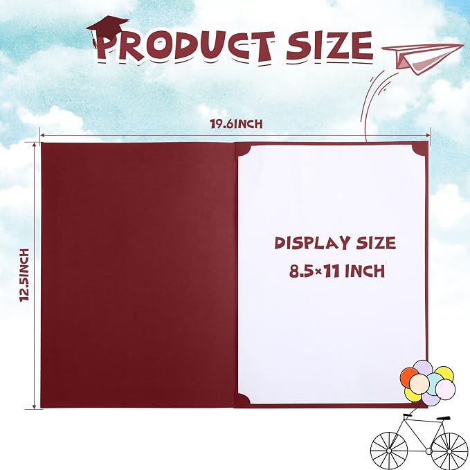 Fainne 200 Pcs 8.5 x 11 Certificate Holders Diploma Holders Document Covers - Image 2