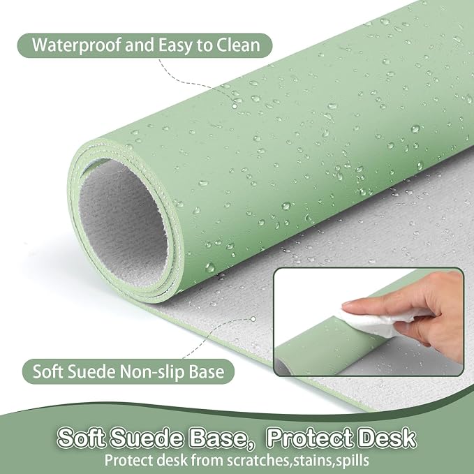 Boutilon Leather Desk Pad Protector, Non-Slip Mouse Pad, Laptop Desk Pad - Image 4