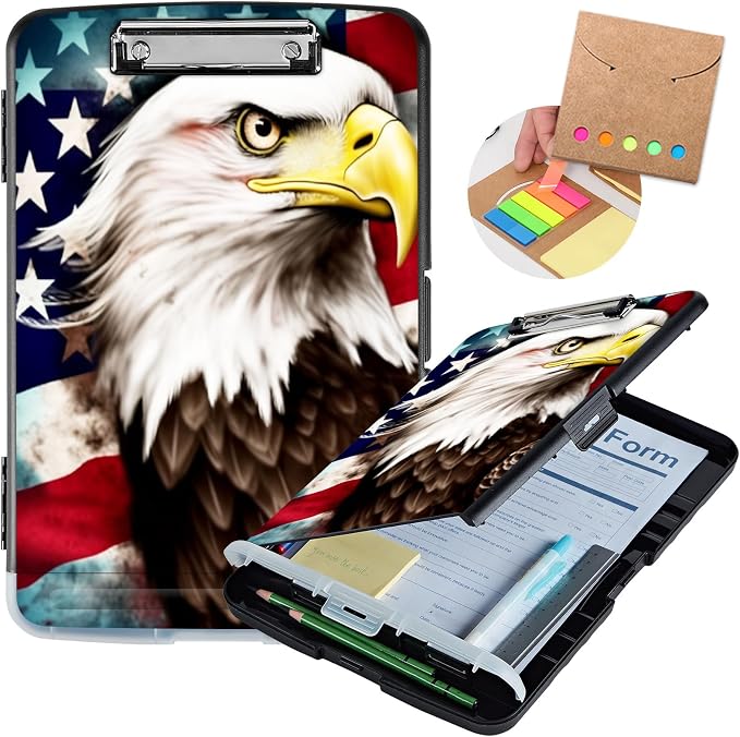Clipboard with Storage, Heavy Duty Plastic Storage Clipboard with Low Profile by Unknown