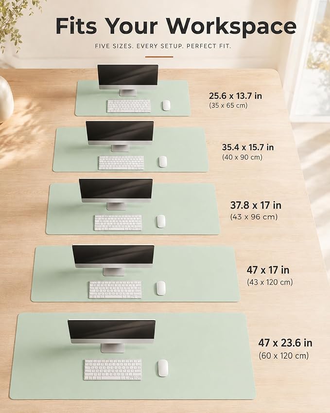 Aothia Double-Sided Desk Pad – 37.8"x17" Leather Desk Mat - Image 4
