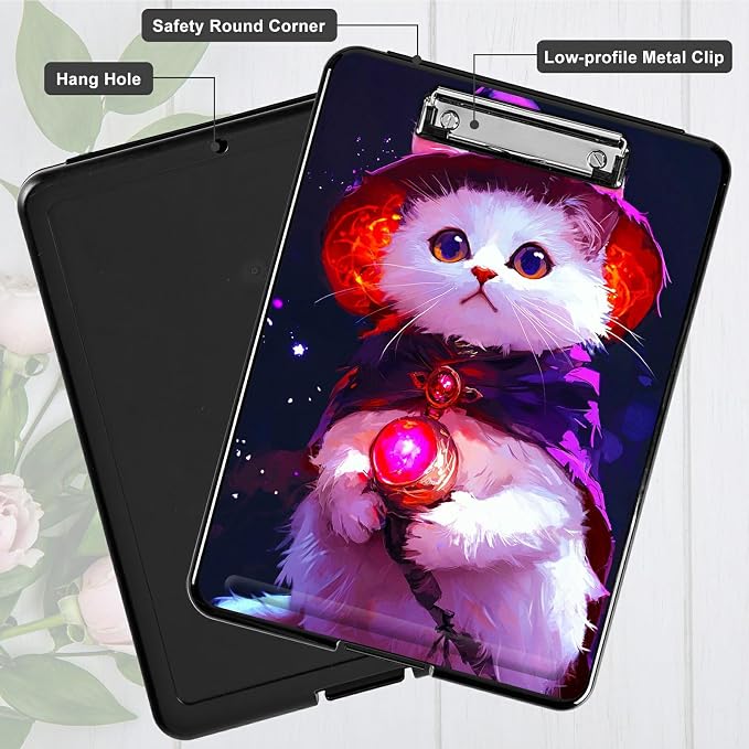 Purple White Cat A4 Clipboard - Image 5