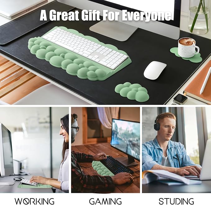 Wrist Rest with Keyboard Stand, Ergonomic Computer Wrist Support Pad, Cloud - Image 7