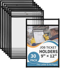 Binditek 30 Pack Heavy Duty Job Ticket Holders, 9 x 12 Inch Black Dry Erase by Binditek