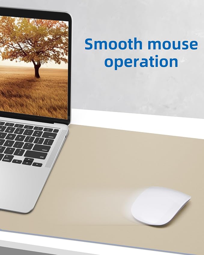 AFIING Leather Desk Pad Protector, Mouse Pad, Office Desk Mat, Non-Slip PU - Image 5