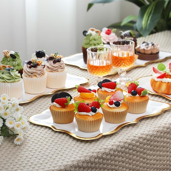 Havawish 24 Pcs 9" x 13" Gold Disposable Paper Serving Trays and Platters Food - Image 4