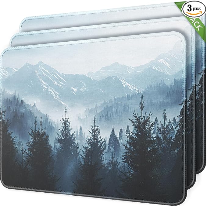 MROCO 3-Pack Mouse Pads, 30% Larger Surface, 8.5 x 11 in, Cloud Forest | by MROCO