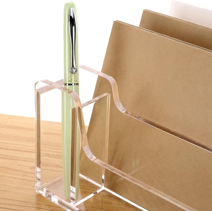 SANRUI Acrylic Mail Organizer, 5 Compartments File Holder - Image 10