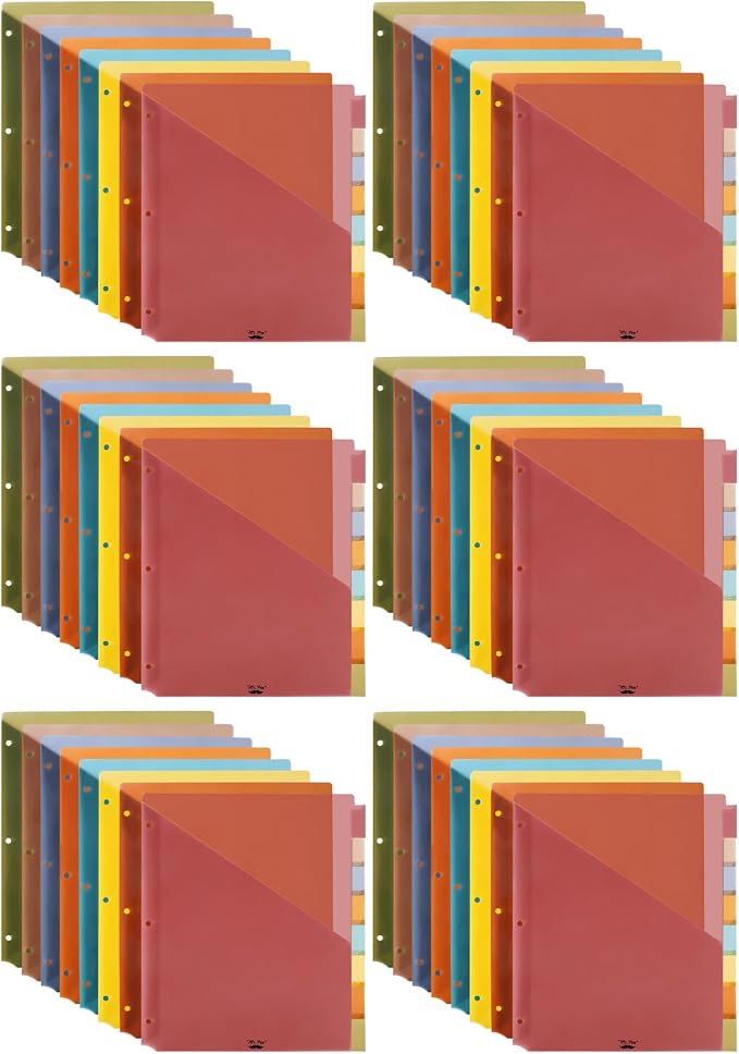 Mr. Pen- Binder Dividers with Pockets and Tabs, 48 Pack | Vintage Color by MrPen