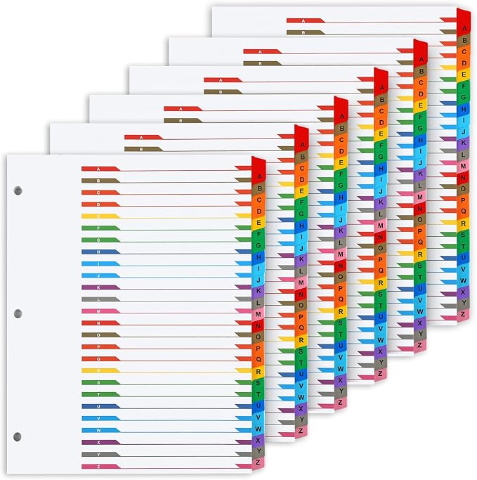 Alphabet Binder Dividers for 3 Ring Binder, COIDEA A-Z Dividers for 3 Ring by COIDEA