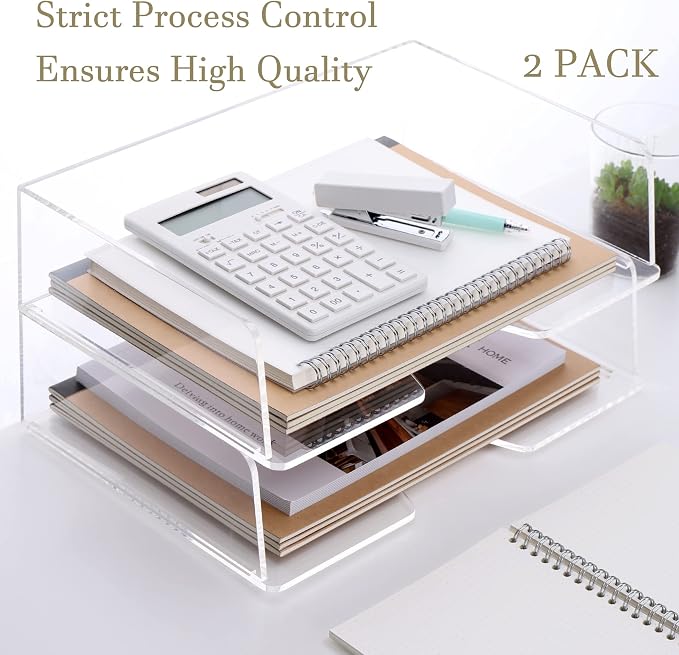 HeZone Acrylic Paper Tray Desk Organizers and Office Suplies Document Storage - Image 3