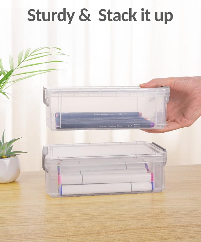 Sooez 6 Pack Extra Large Pencil Box, Plastic Pencil Case Crayon Box Bulk - Image 5