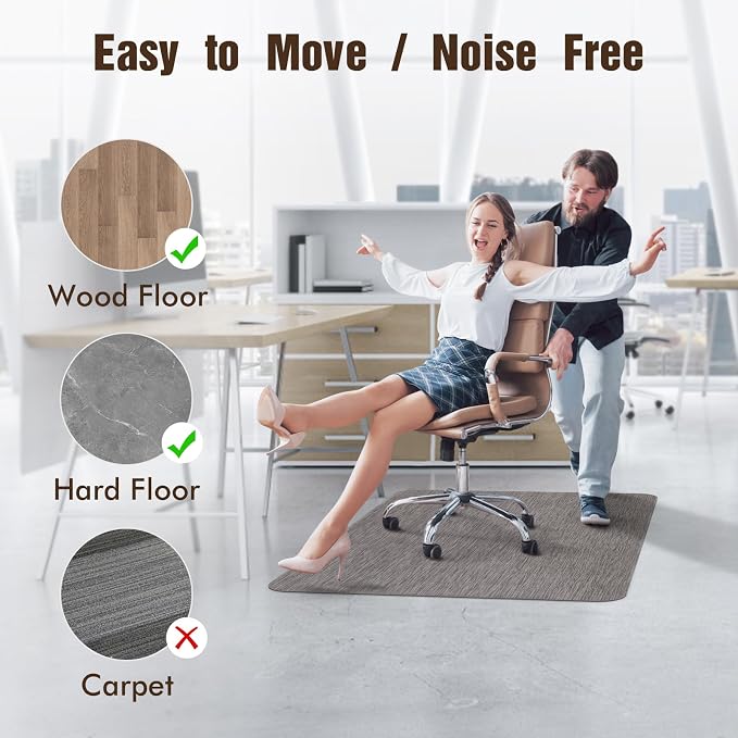 Blvornl Office Chair Mat for Hardwood Floor, 47.2" x 60" Desk Chair Mat for - Image 3