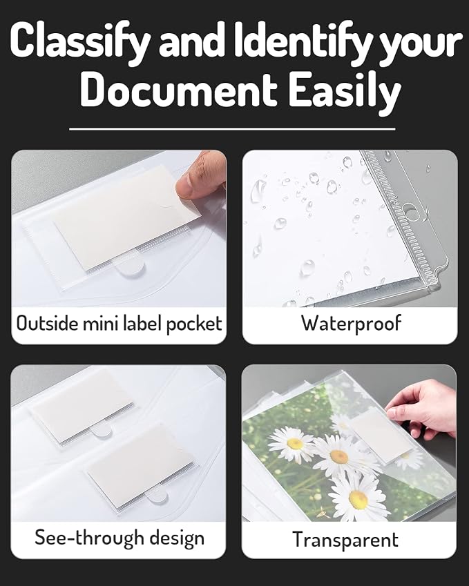 Forvencer Binder Pocket, 10 Pack Super Heavyweight Plastic Folders - Image 7