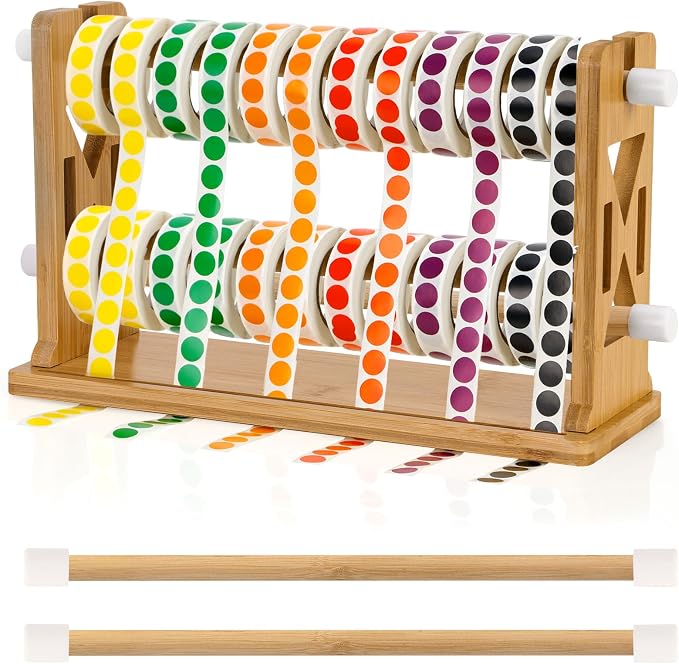 Wooden Label Dispenser Label Roll Holder Dispenser 13x4.5x8 inch Label Sticker by DLUGOPIS