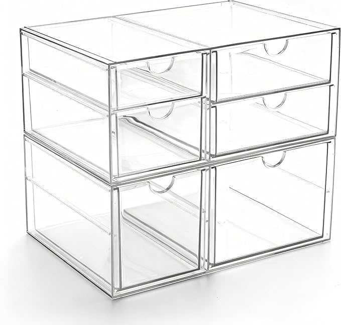 Prsildan Acrylic Makeup Organizer Clear Storage Drawer by Prsildan