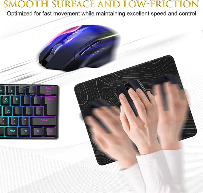 JIKIOU 3 Pack Mouse Pad with Stitched Edge, Portable Size-10.2x8.3in Contour | - Image 5