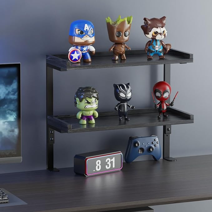 Clamp On Desk Shelf 2-Tier, 16.5 in Wood Shelving Unit - Image 2
